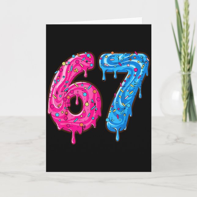 67 Costume Six Seven Meme Number 6 7 On It Youth T Card (Front)