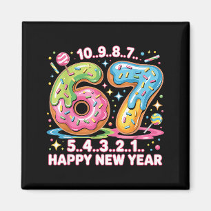 67 Countdown Happy New Year 2026 Funny Donut Numbe Magnet
