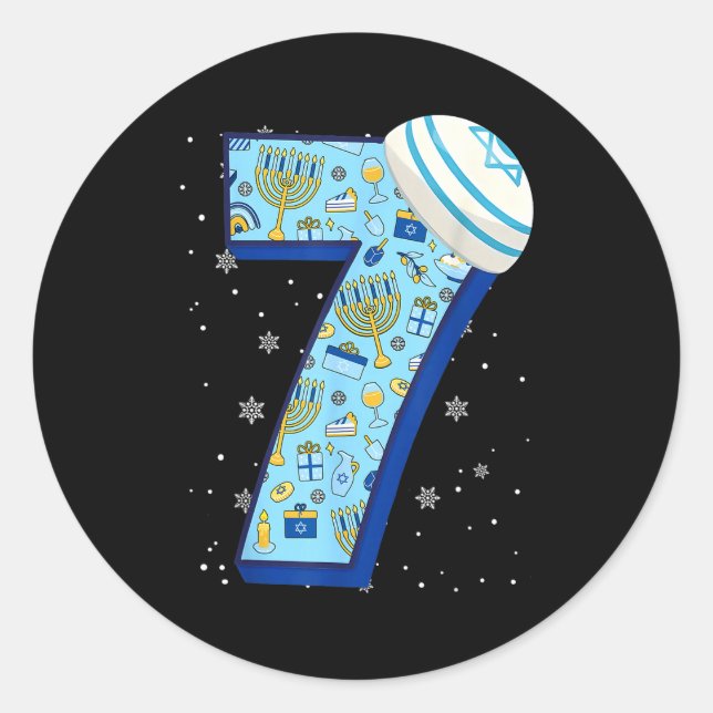 67 Couple Hanukkah Matching Six Seven Meme Jewish  Classic Round Sticker (Front)