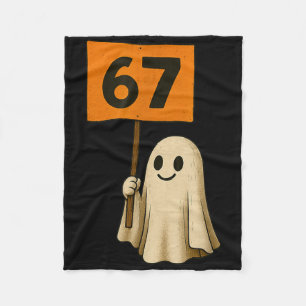 67 Cute Halloween Ghost Vintage Minimalist Design  Fleece Blanket