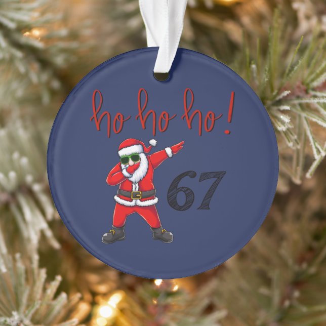 67 Dabbing Santa Christmas Ornament  (Tree)