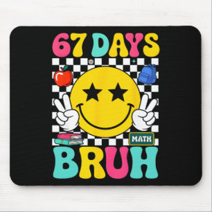 67 Day Bruh Boys Kids Retro Smile Face 6 7 Six Sev Mouse Pad