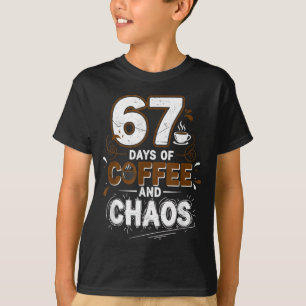 67 Days Of Coffee Teachers Retro School Six Seven  T-Shirt