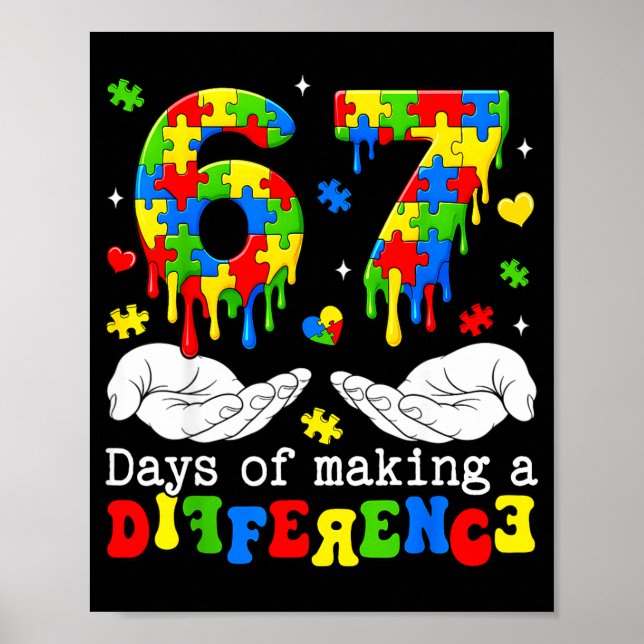 67 days of making a difference autism awareness me poster (Front)