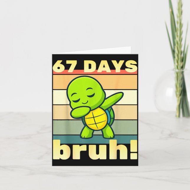 67 Days Of School Bruh Funny Meme Boys Kids Dabbin Card (Front)