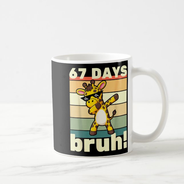 67 Days Of School Bruh Funny Meme Boys Kids Dabbin Coffee Mug (Right)