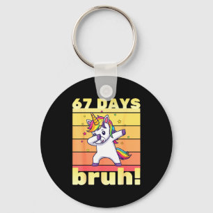 67 Days Of School Bruh Funny Teacher Kids Dabbing  Key Ring