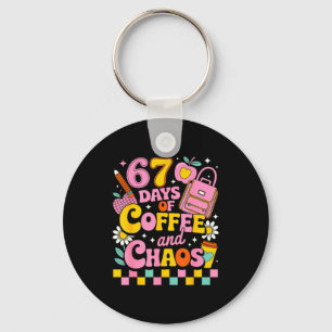 67 Days Of School Coffee Lover 67th Day Of School  Key Ring
