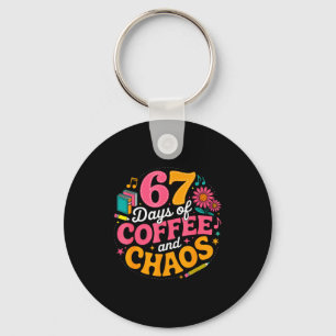 67 Days Of School Coffee Lover 67th Day Of School  Key Ring