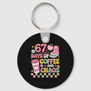 67 Days Of School Coffee Lover 67th Day Of School  Key Ring