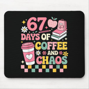 67 Days Of School Coffee Lover 67th Day Of School Mouse Pad
