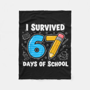 67 Days Of School Complete - Teacher Student Funny Fleece Blanket