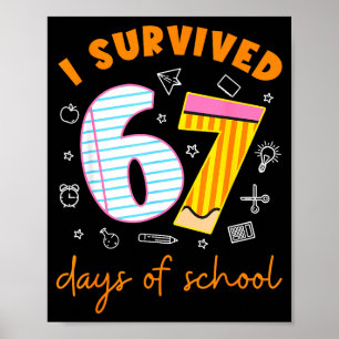 67 Days Of School Cool Teacher Design Poster