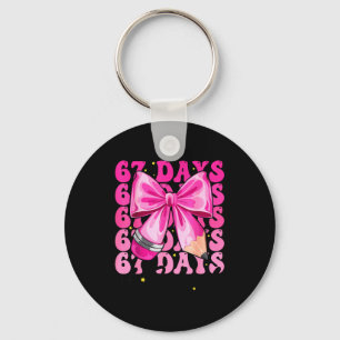 67 Days Of School Coquette Bow Six Seven Meme Teac Key Ring