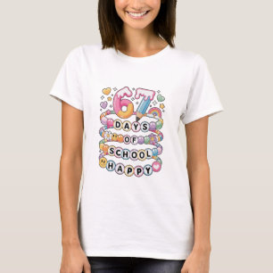 67 Days of School Cute Teacher Colorful Classroom T-Shirt