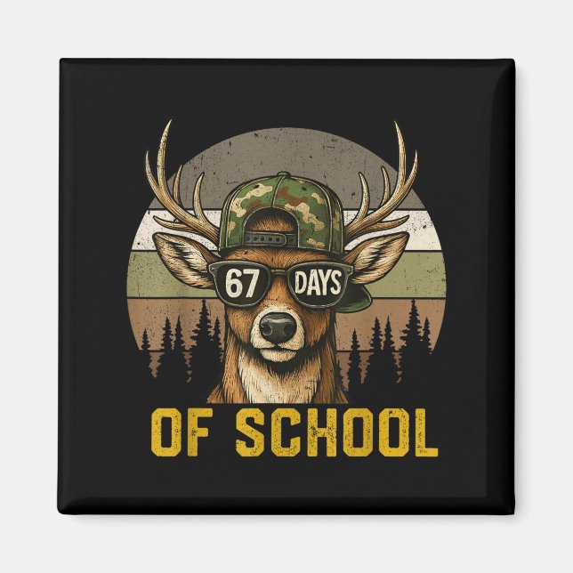 67 Days Of School Deer Hunting Boy Camo Boy Girl T Magnet (Front)