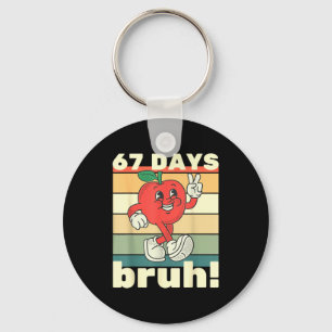 67 Days Of School Funny Six Seven Meme Bruh Kids B Key Ring