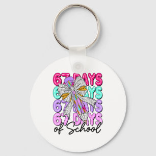 67 Days Of School Girls Coquette Bow 67th Day Of S Key Ring