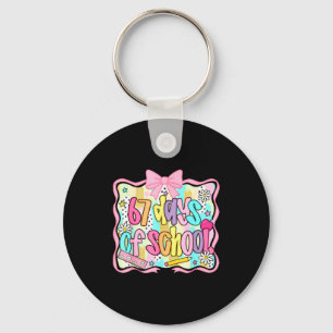 67 Days Of School Girls Coquette Bow 67th Day Of S Key Ring