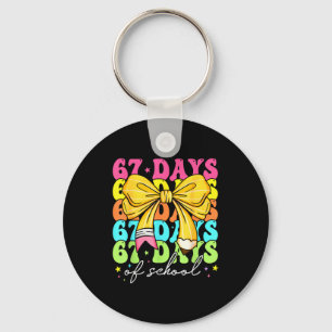 67 Days Of School Girls Coquette Bow 67th Day Of S Key Ring
