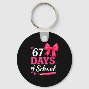 67 Days Of School Girls Coquette Bow 67th Day Of S Key Ring