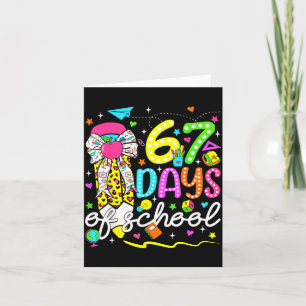 67 Days Of School Girls Coquette Bow Pencil 67 Day Card