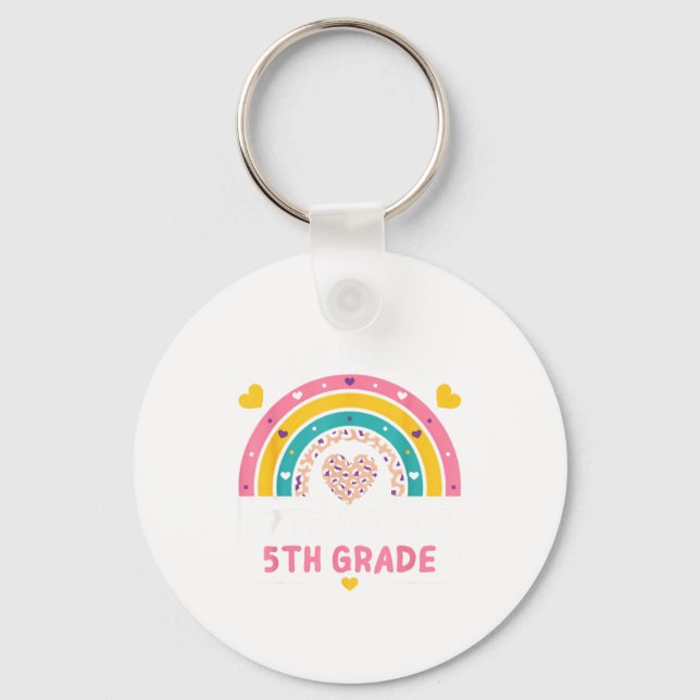 67 Days Of School Happy 67th Day Of 5th Grade Teac Key Ring (Front)