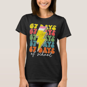 67 Days Of School Lightning Bolt Pencil Teachers S T-Shirt