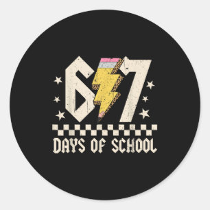 67 Days Of School Meme Slang Abcd Rock Boys Girls  Classic Round Sticker