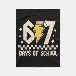 67 Days Of School Meme Slang Abcd Rock Boys Girls  Fleece Blanket