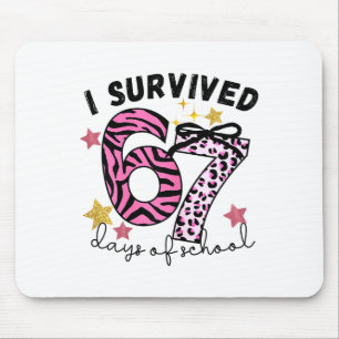67 Days Of School Nk Leopard Girl Glam Zebra  Mouse Pad