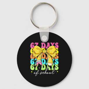 67 Days Of School Pencil Coquette Bow 67th Day Of  Key Ring
