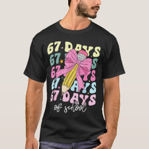 67 Days Of School Pencil Coquette Bow 67th Day Of  T-Shirt
