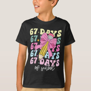 67 Days Of School Pencil Coquette Bow 67th Day Of  T-Shirt