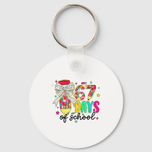 67 Days Of School Pencil Coquette Teacher Student  Key Ring