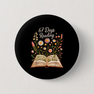 67 Days Of School Reading Books Teacher 67th Day O 6 Cm Round Badge