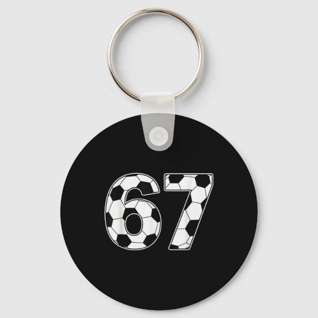 67 Days Of School Teachers Students Soccer  Key Ring (Front)