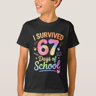 67 Days Of School Tie Dye 67th Day Of School Six S T-Shirt