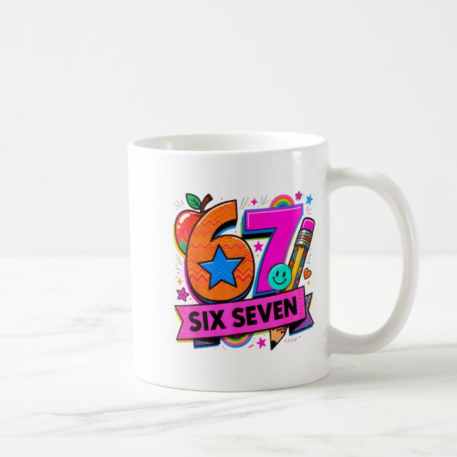 67 Days School 67 Six Seven Funny 67 Teachers Stud Coffee Mug (Right)