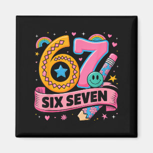 67 Days School 67 Six Seven Funny 67 Teachers Stud Magnet