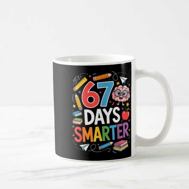 67 Days Smarter 67th Day Of School Teacher Kids Bo Coffee Mug (Right)