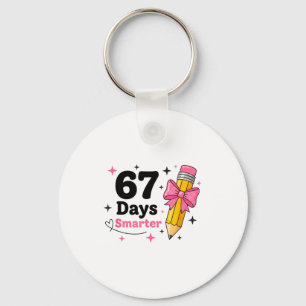 67 Days Smarter Bow Kids Teachers 67 Meme Humor Fu Key Ring