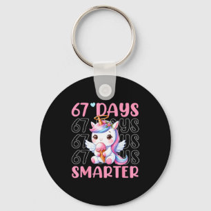 67 Days Smarter Cute Unicorn 67th Day School Girls Key Ring
