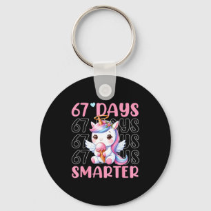 67 Days Smarter Cute Unicorn 67th Day School Girls Key Ring
