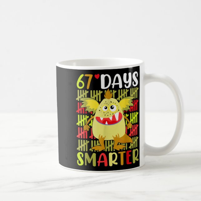 67 Days Smarter Little Monster 67th Day School Gir Coffee Mug (Right)