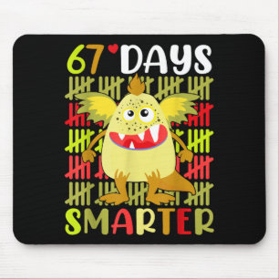 67 Days Smarter Little Monster 67th Day School Gir Mouse Pad