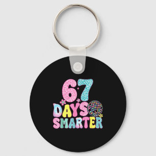 67 Days Smarter Rainbow Back To School Teacher Kid Key Ring