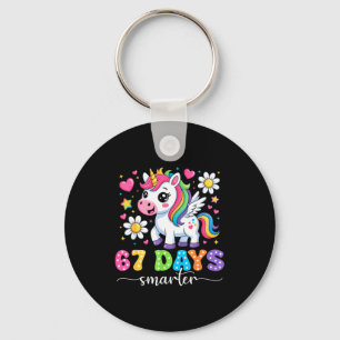 67 Days Smarter Unicorn Girl Kid Teacher 67th Day Key Ring