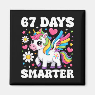 67 Days Smarter Unicorn Girl Kid Teacher 67th Day  Magnet