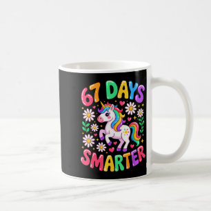 67 Days Smarter Unicorn Rainbow 67th Day Of School Coffee Mug